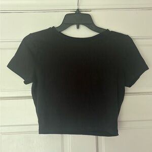 Wild Fable Black Short Sleeve Crop Top